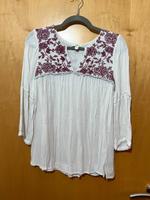 Esprit Gr. M creme weiße Tunika Bluse Stickerei bordeaux Hessen - Weiterstadt Vorschau