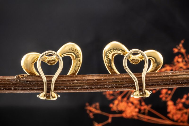 Tiffany & Co. Ohrringe Open Heart Elsa Peretti Ohrclips Gelbgold in Wegberg