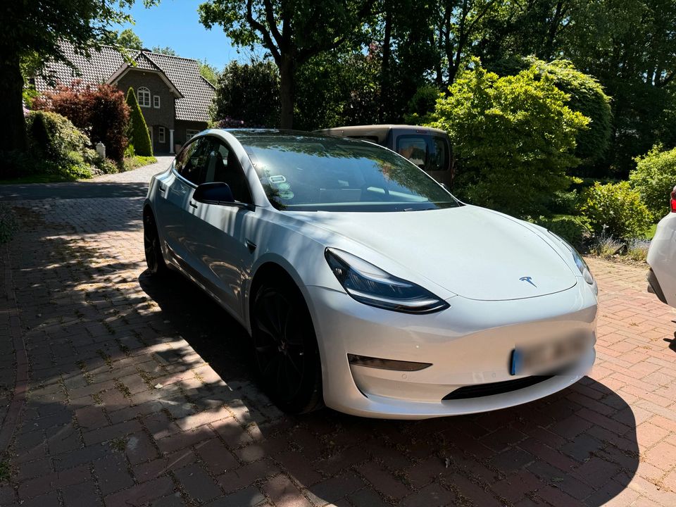 Tesla Model 3 LR mit AHK weiß, 2019 AWD in Visbek