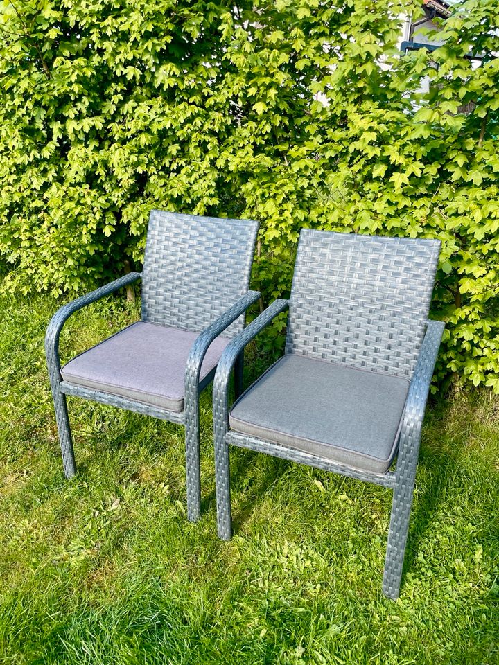 2 Gartenstühle von Kettler | grau | mit Sitzpolster | sehr leicht in Stuttgart