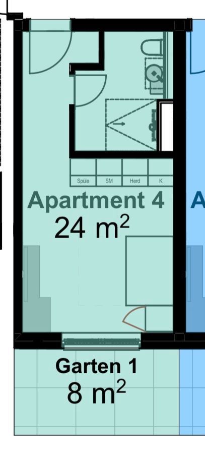 Modernes, voll möbliertes Apartment in einem einzigartig umgebauten Bunker - App. 004 in Hamburg