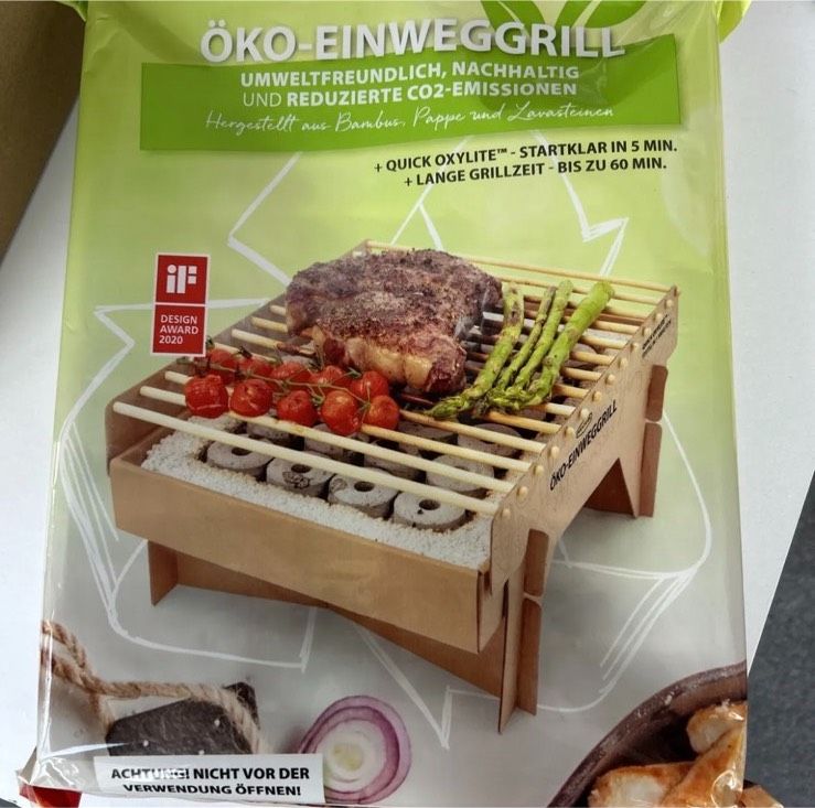 Öko Einweggrill Holzkohlegrill Einmalgrill in Külsheim