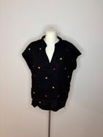 Musselin Bluse Gr.XL Gr.44/46 schwarz Herzen 100% Baumwolle Shirt Hessen - Gernsheim  Vorschau