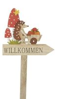 Herbst Gartenstecker Willkommen Holz H76cm Pilz/Igel Karre Garten Nordrhein-Westfalen - Vlotho Vorschau