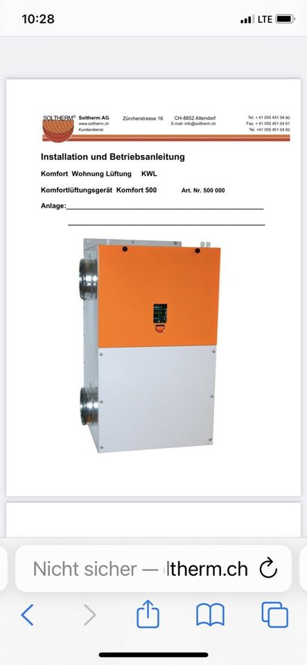 Display Lüftunganlage schrag u.a soltherm Elektronik kwl 500 in Ebersbach an der Fils