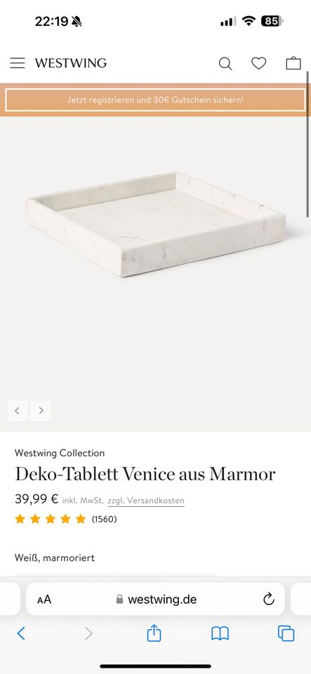 Tablett Marmor Westwing in Leverkusen