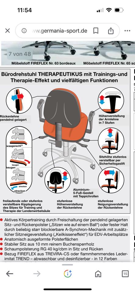 Bürostuhl/Drehstuhl Therapeutikus in Bad Kreuznach