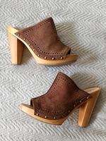 sexy Laura vintage Pantolette Zoccoli Mules Clogs Leder Holz 36 Eimsbüttel - Hamburg Lokstedt Vorschau