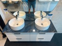 Alpenberger Doppelwaschtisch 2 Keramikschalen mit Nano Versiegelung, Feinsteinzeug Platte und Unterschrank mit 4 Auszügen Hessen - Weiterstadt Vorschau