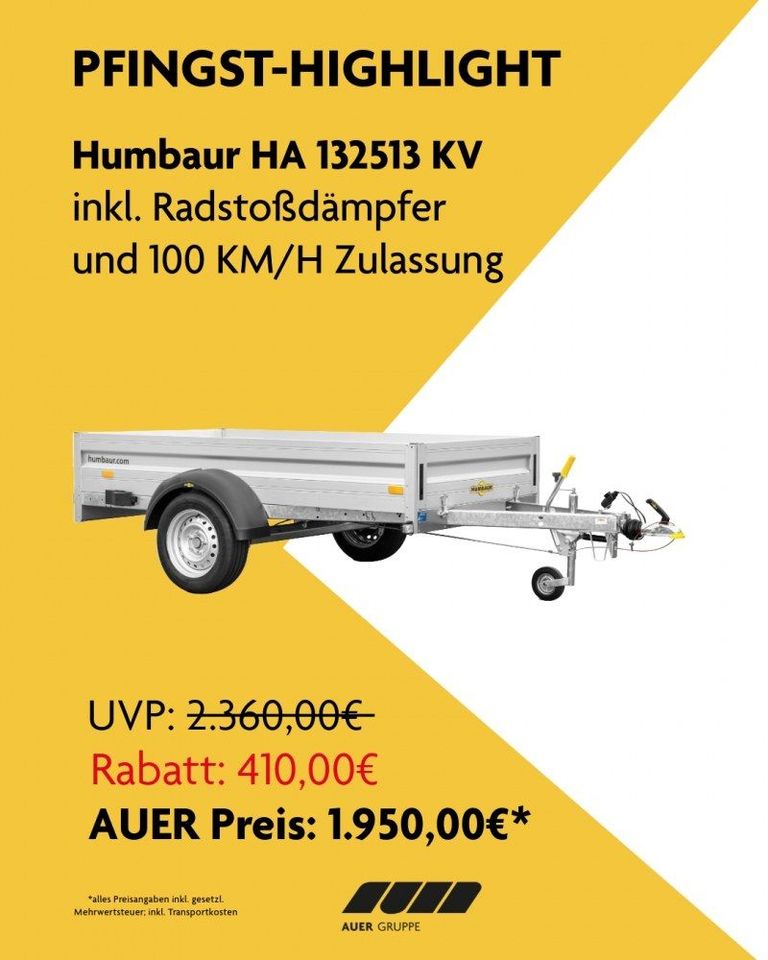 Humbaur HA 132513 KV RSD Einachsanhänger ANGEBOT in Ravensburg