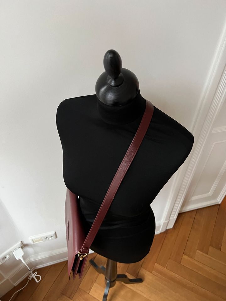 CARTIER mustDe Vintage Tasche Messenger Akten Bordeaux Rot Tasche in Hamburg