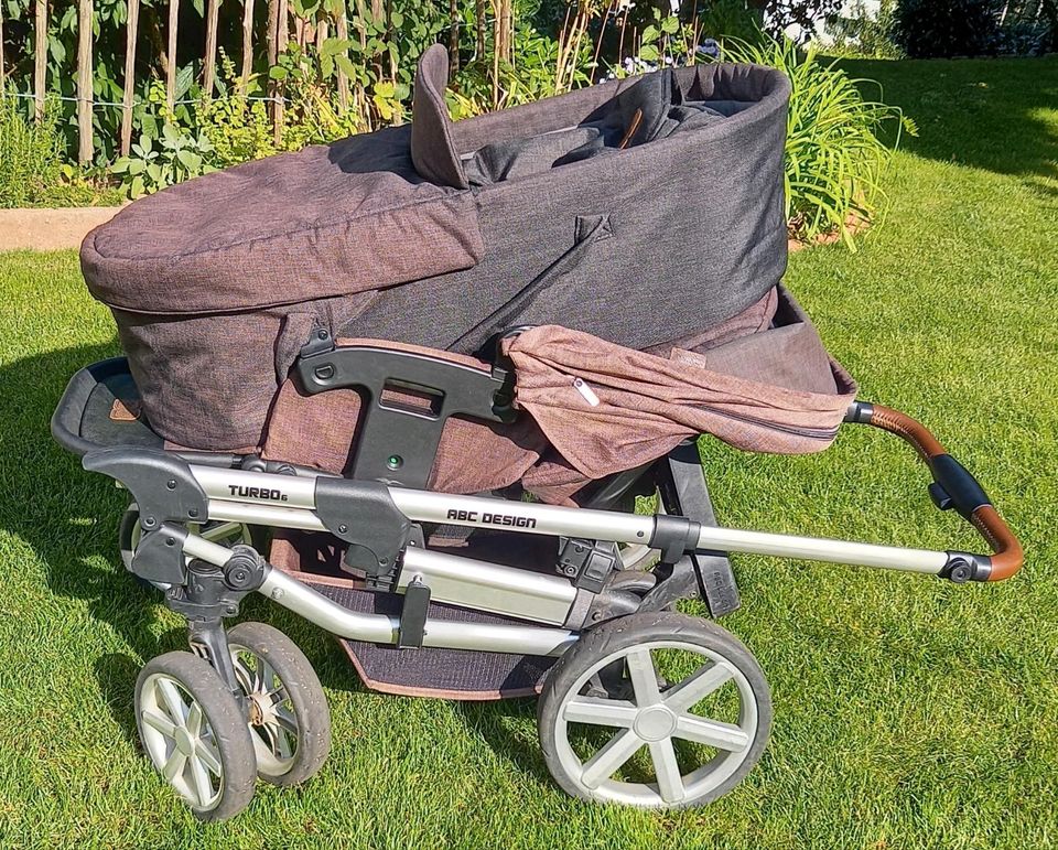 ABC Design Turbo 6 Kinderwagen/-buggy + Wickeltasche + Buggyboard in Schramberg