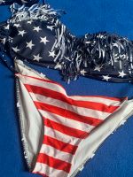 Bikini USA Stars stripes Flagge Fransen Muster Blogger München - Berg-am-Laim Vorschau