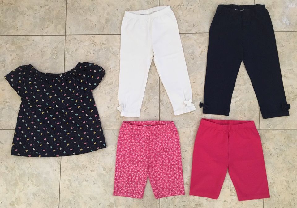 5er Set Ernstings Leggings Capri Radler Shirt T-Shirt 122 in Riesa