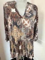 Italy Kleid Sommerkleid Paisley Minikleid grau beige 38 M 36 Top Nordrhein-Westfalen - Dormagen Vorschau
