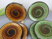 6 Fondueteller Essteller, Rössler Keramik, Grillteller grün braun Saarland - Heusweiler Vorschau