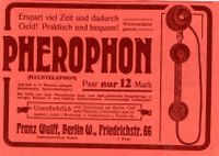 Pherophon Franz Wulff  Reklame -Vintage-Deko 1904 Werbung Baden-Württemberg - Steinen Vorschau