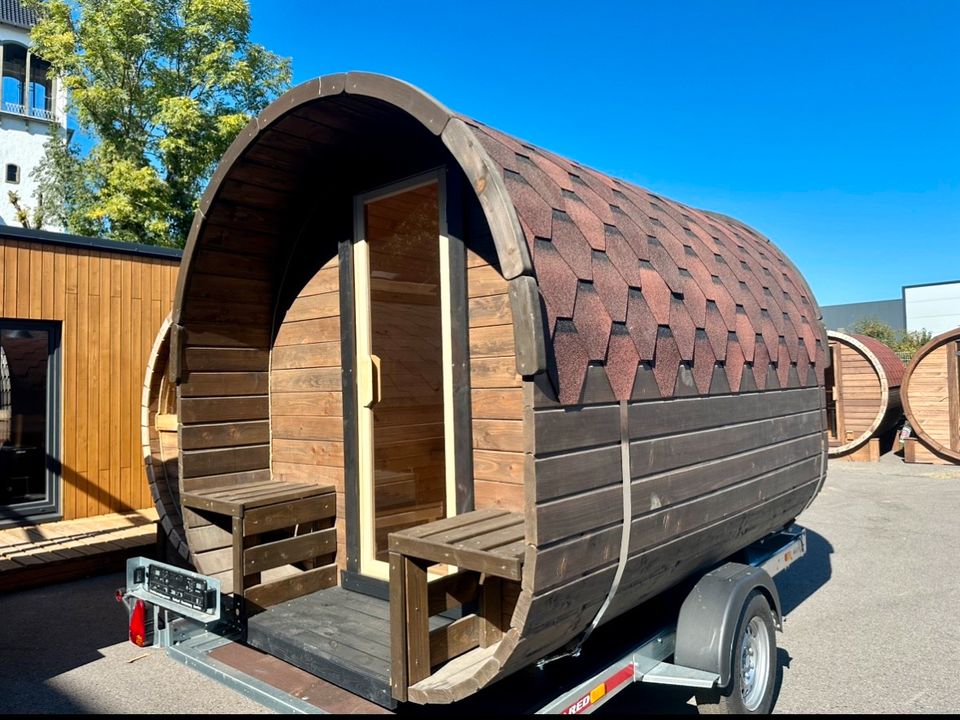 Mobile Sauna nach maß, Fasssauna auf Anhänger in Lippstadt