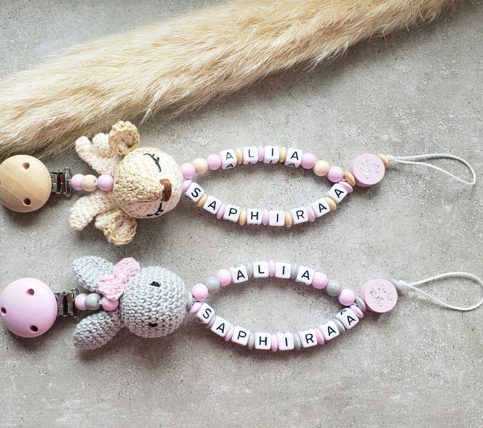 Schnullerkette Kinderwagenkette Baby Geburt Geschenk Greiflinge in Appen