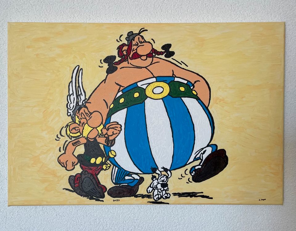 Abverkauf Asterix & Obelix Acryl Gemälde in Freiburg im Breisgau