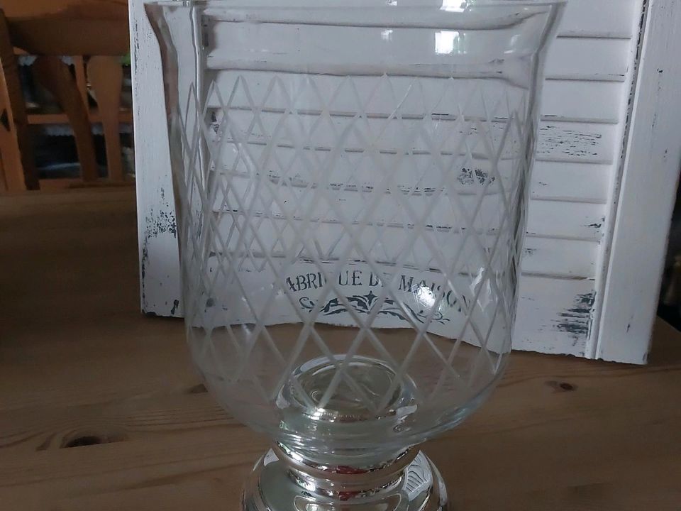 Vase/ Windlicht mit geschliffenem Glas in Göttingen