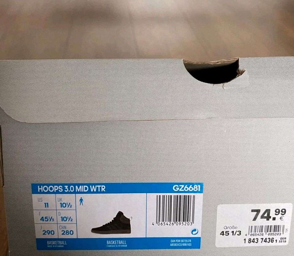 Adidas MID CUT HOOPS 3.0 MID WTR Größe 45 NEU❗️ in Zwickau
