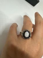 Ring, Opal Saphir blau 925, 18 mm Silber Vintage Hessen - Rodgau Vorschau
