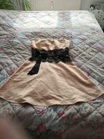Kleid apricot/ schwarz Sachsen - Meerane Vorschau