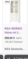 Ikea Hemnes Vitrine mit 3 Schubladen, weiß gebeizt. Nordrhein-Westfalen - Gütersloh Vorschau