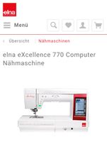 Elna eXcellence 770 Computer Nähmaschine m. Garantie Schleswig-Holstein - Bad Segeberg Vorschau