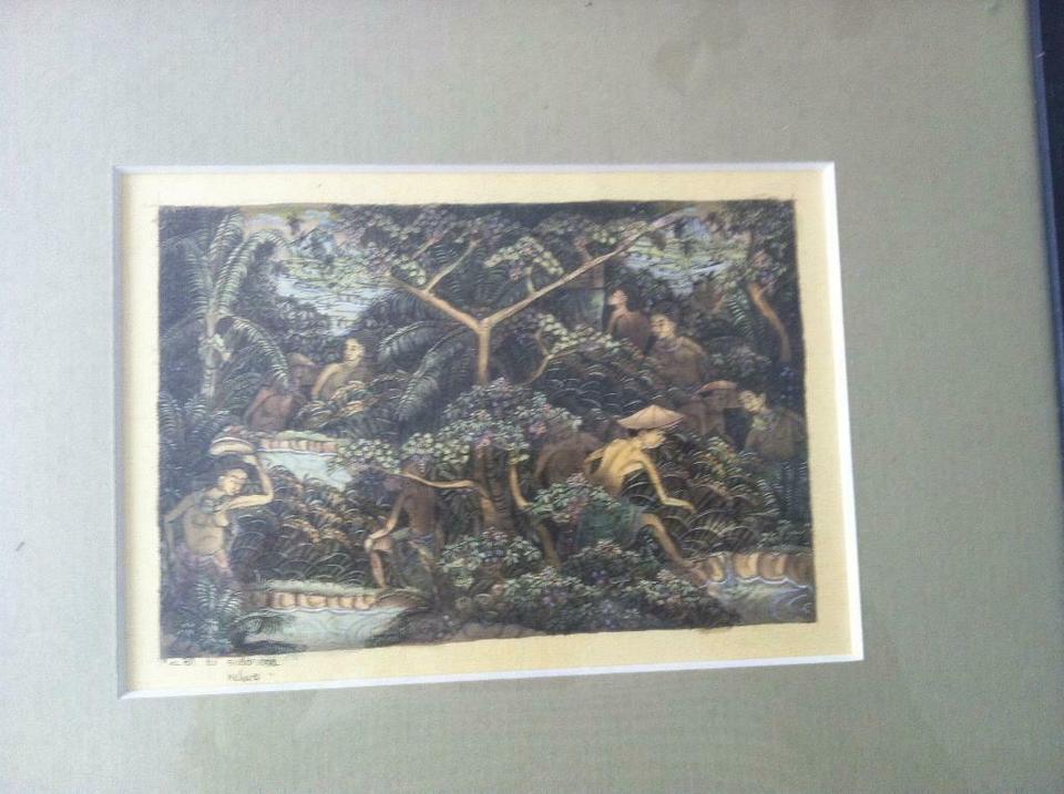 Aquarell Malerei, Bali, Original, sehr feine Malerei, ca 50/60 Ja in Wiesbaden