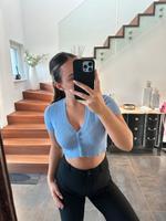 Zara top in Blau mit Knöpfen Hessen - Hüttenberg Vorschau