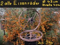 2 alte gleiche Eisenräder - Ø 43cm - Breite 4cm - je 4,5kg Niedersachsen - Lemgow Vorschau