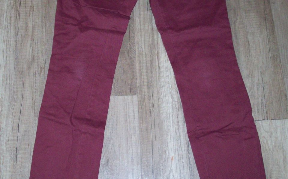 Umstandshose Jeans von Bonprix - Weinrot Bordeauxrot - Gr 38 M in Schönbach