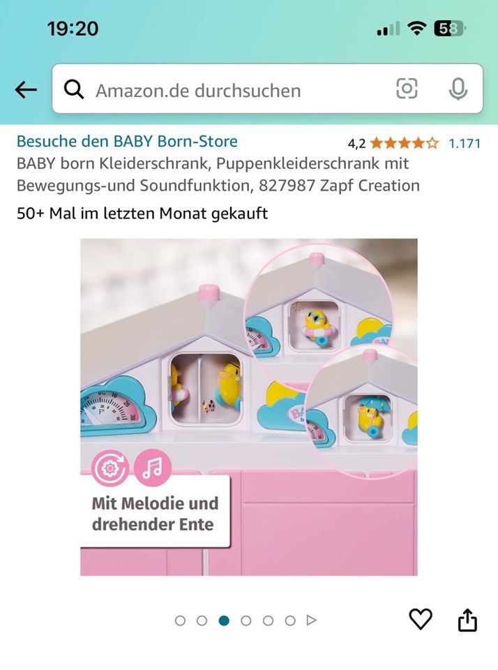 Puppenschrank Kleiderschrank Baby Born Zapf Creation in Mönchengladbach