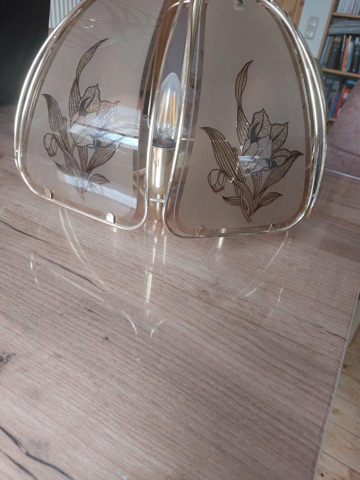 Wunderschöner Glas-Gold Leuchter mit Zugmechanik variabel in Zusmarshausen