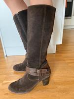 Braune Velour Leder Stiefel von Tamaris Größe 38 Baden-Württemberg - Karlsruhe Vorschau