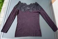 Edler schwarzer Pullover mit breitem Spitzendekolleté Gr. 40 He Bayern - Pfarrkirchen Vorschau