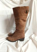Stiefel Leder Görtz Braun Vintage Raffung Boho Hippie Büro Zara Sachsen-Anhalt - Halle Vorschau