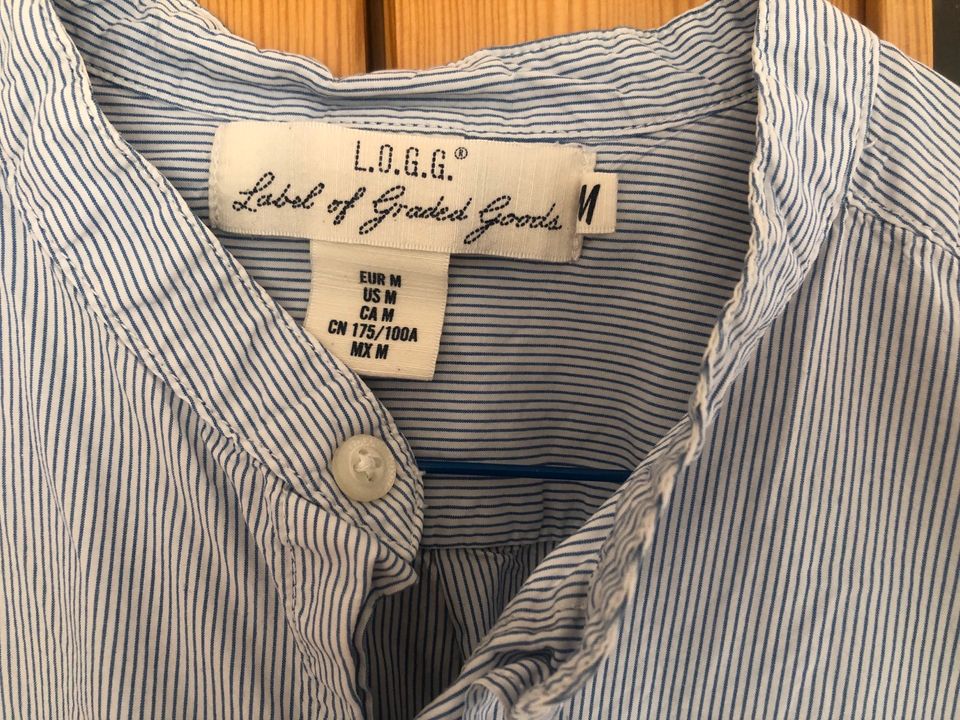 Herren Hemd H&M LOGG Gr. M blau-weiß gestreift in Raben Steinfeld