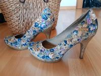 Tamaris | High Heels, Pumps | Gr. 36 | Blumen blau-beige-lila Bayern - Osterhofen Vorschau