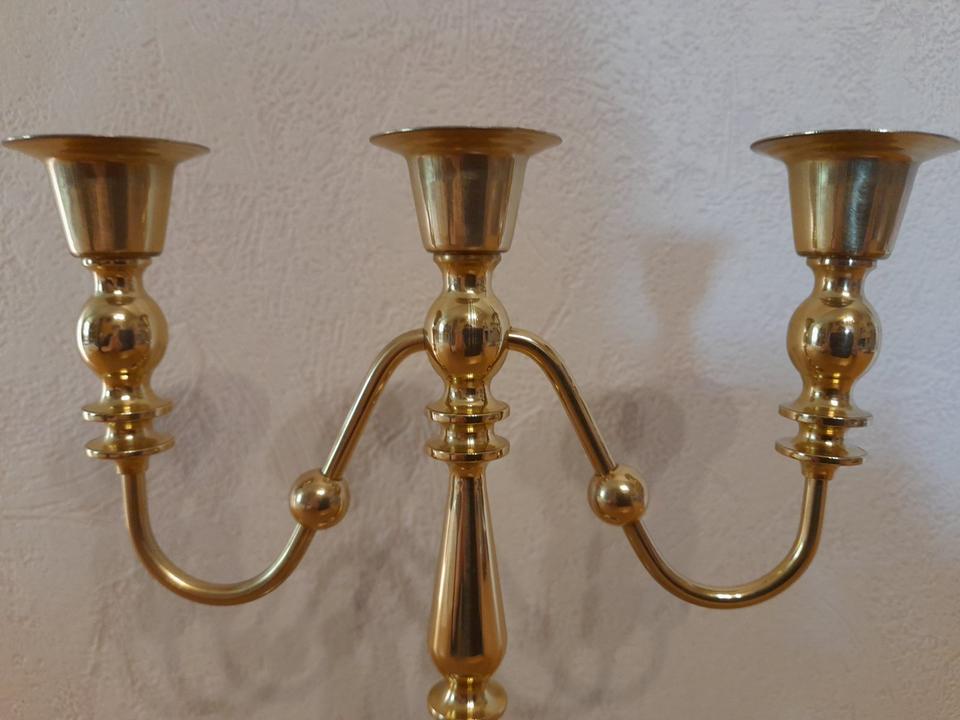 Messing Kerzenständer Kerzenhalter h=23cm b=20cm in Triebel