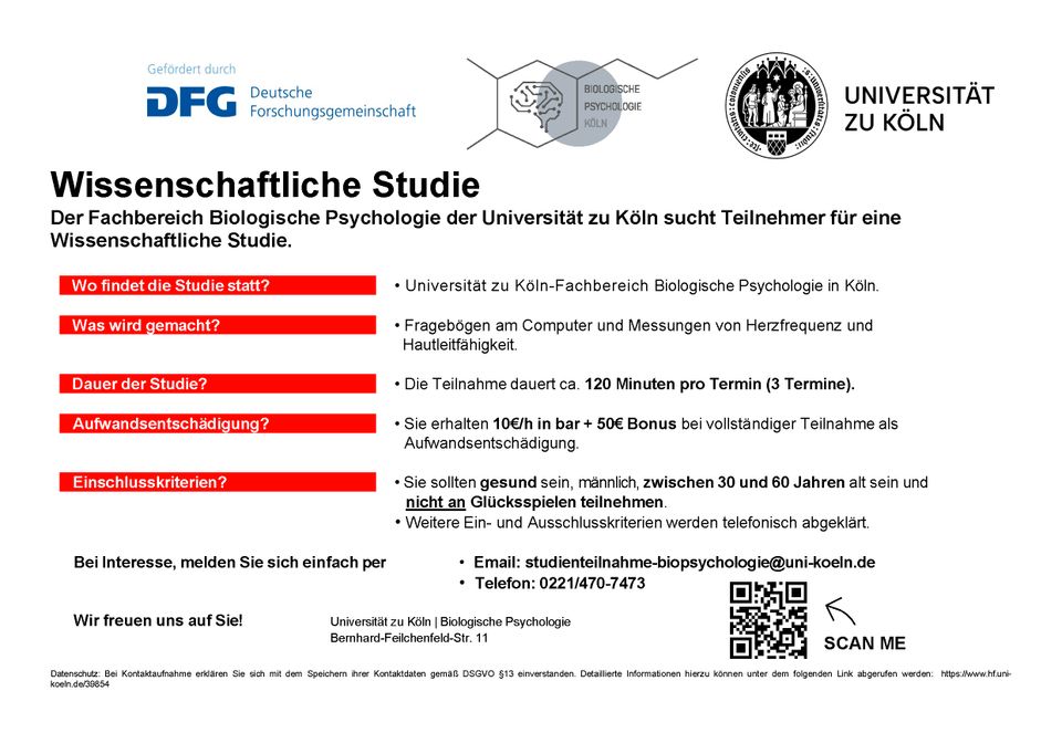 *STUDIE* Wissenschaftliche Studie- Universität zu Köln in Köln