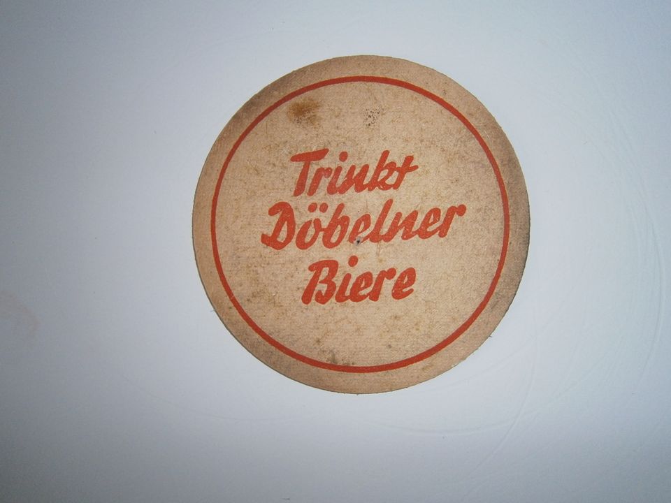 DDR Bierdeckel - VEB (G) Döbelner Brauerei - Bäckerstr. 9 in Lucka