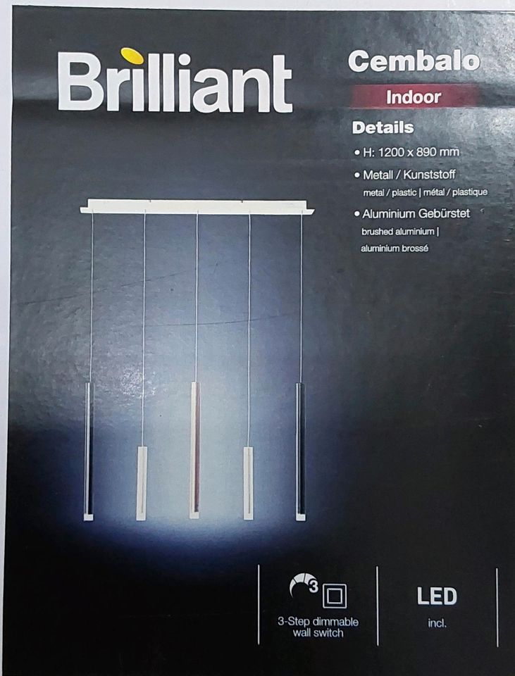 Brilliant LED-Pendelleuchte Cembalo, 5-flammig in Jena