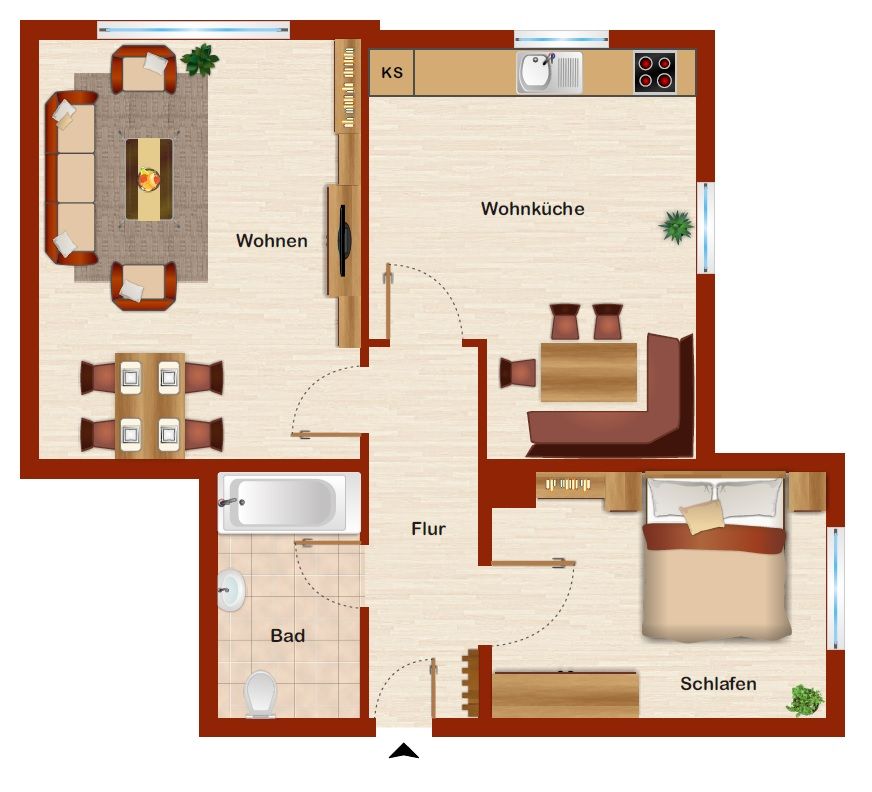 schöne 2-Zimmer-Wohnung in Schneeberg in Schneeberg