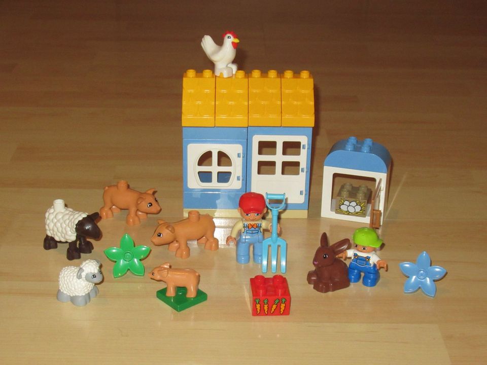 Lego Duplo Bauernhof Farm Bauernhaus Haus 7 Tiere 2 Figuren in Waging am See