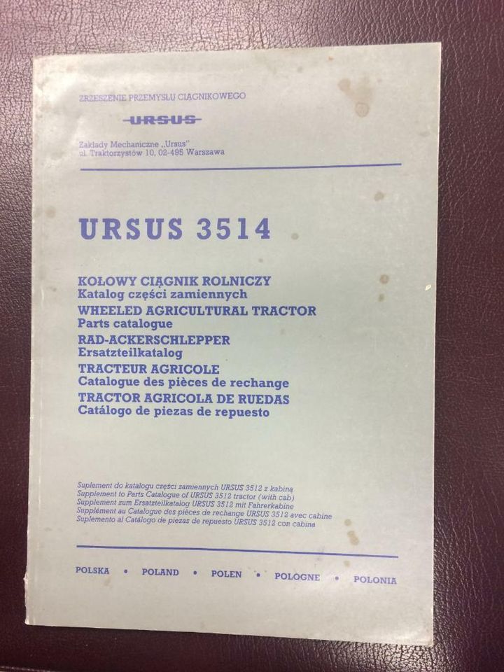 Ersatzteilkatalog Ursus 3514 aus 1990 in Cölpin