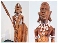 Afrikanischer Massai Krieger, Frau Holzskulptur Volkskunst selten Bayern - Kleinaitingen Vorschau