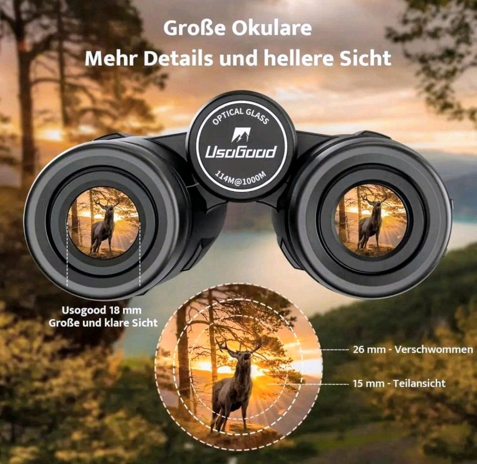 Fernglas 12 x50 (114m/1000m) vergütete Glasoptik neu in Wartenberg